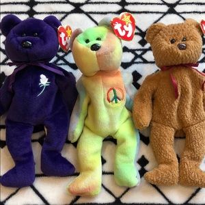 Beanie babies collectible assortment 3 total 💗💕